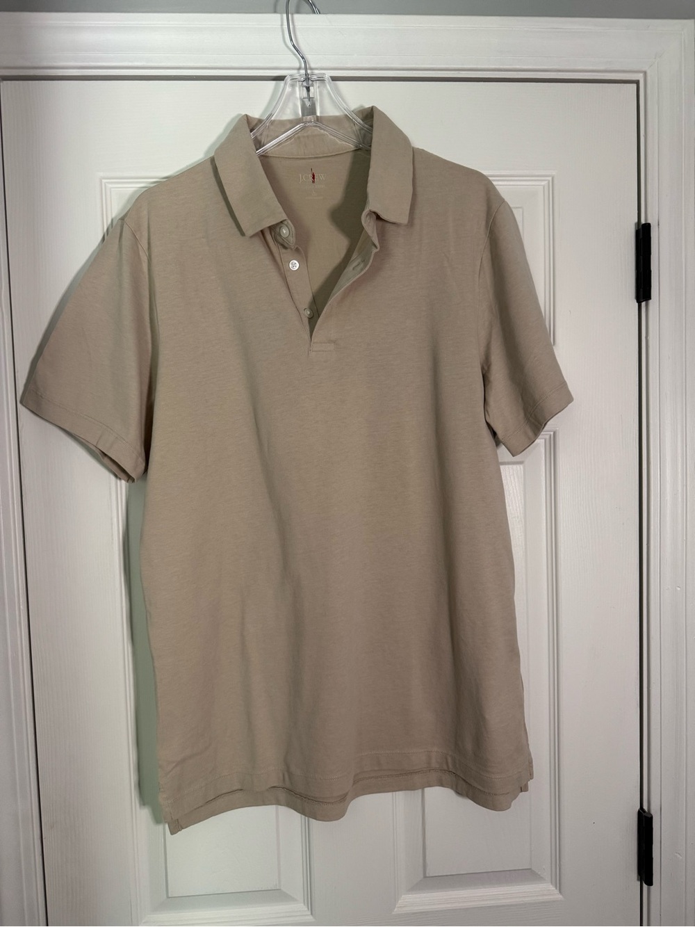 J. Crew Sueded Cotton Polo - Large Tall  - Tan